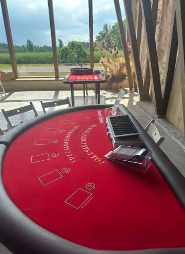 Red Blackjack with Roulette for Weddings for Rent